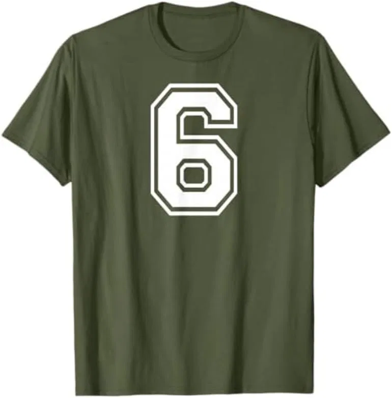 Футболка с принтом Number 6, Military Green