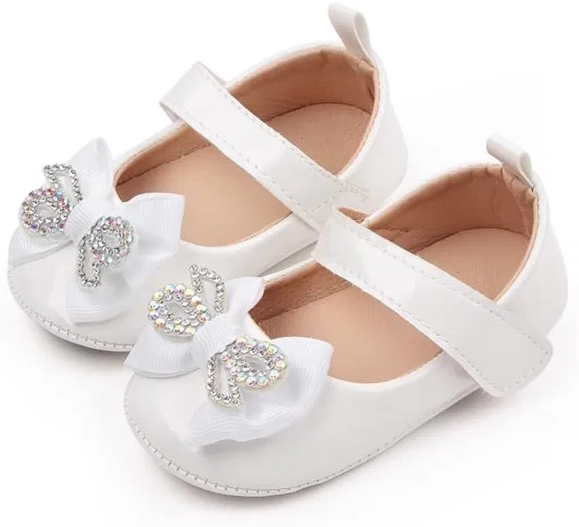 Детские туфли Мэри Джейн для девочек с бантом Princess Purepips, White