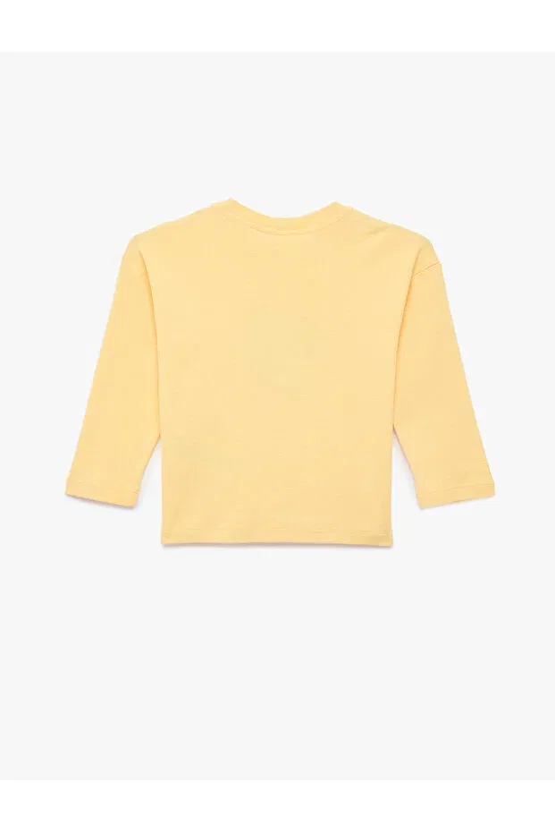 Детская футболка с принтом с длинным рукавом Koton, Yellow — фото 2