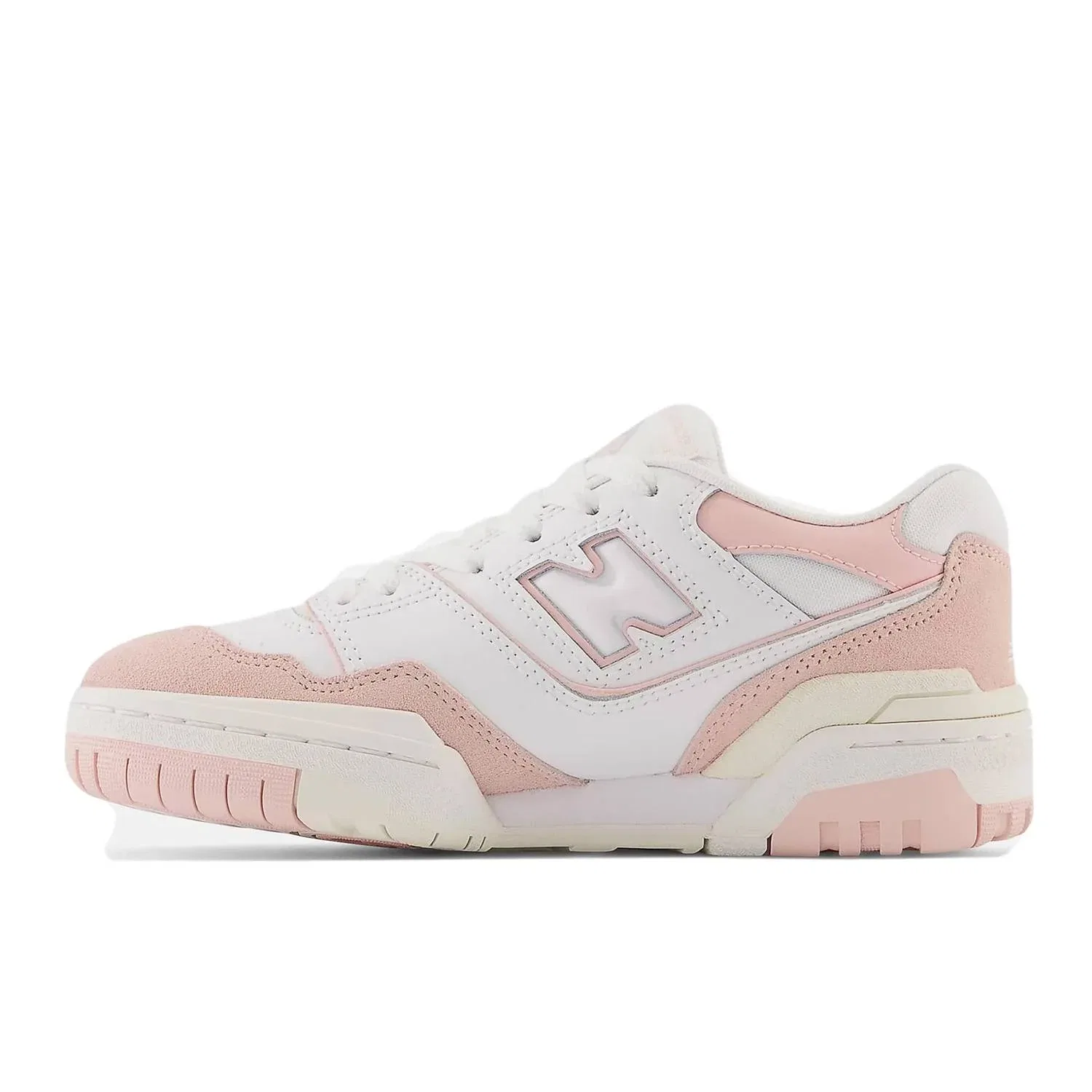 Детские кроссовки с круглым носом 550 New Balance, White/Pink — фото 4