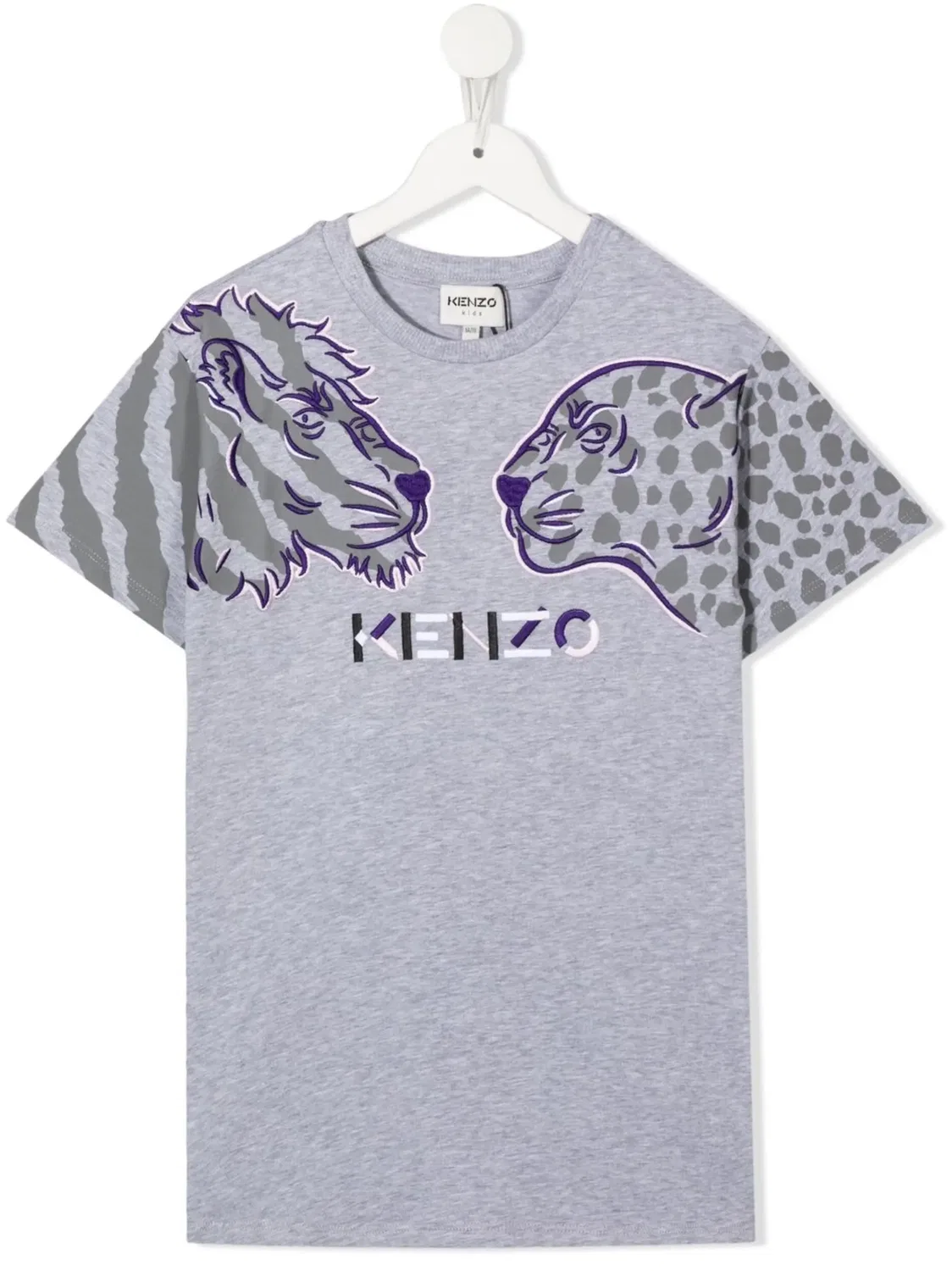 Платье‑футболка с вышитым логотипом Kenzo, серый