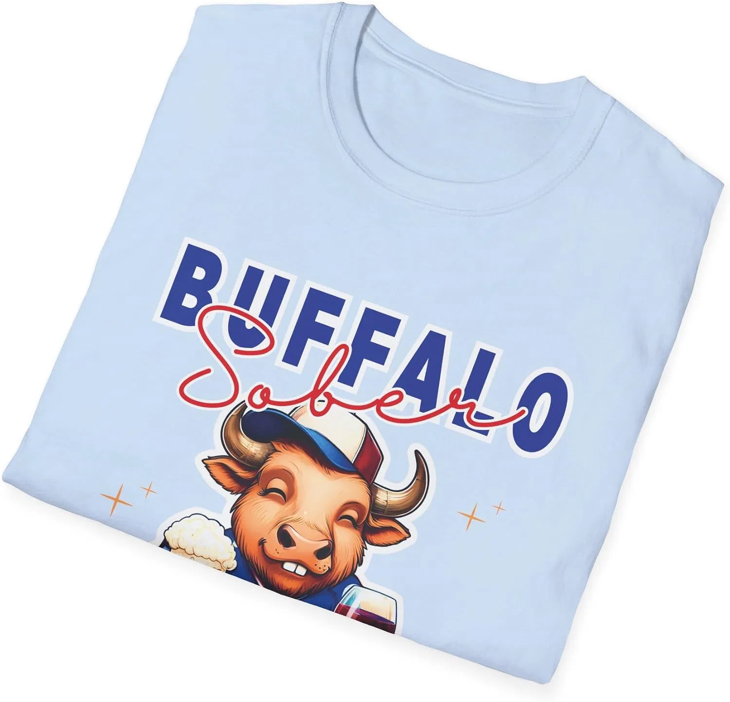Мужская футболка с принтом Buffalo Sober Tee, светло-синий — фото 4