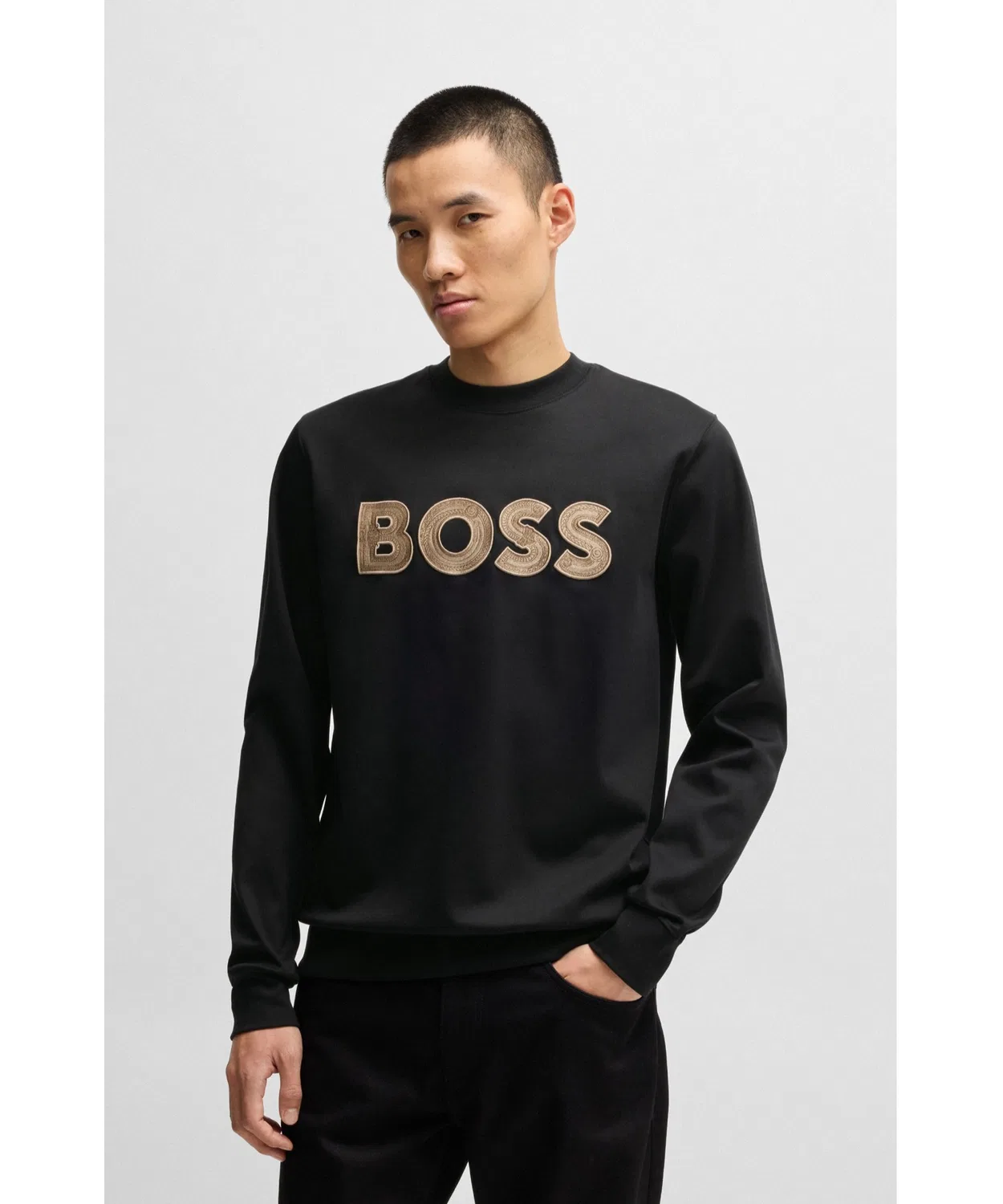 Свитшот BOSS x Creation of the Gods с логотипом, черный