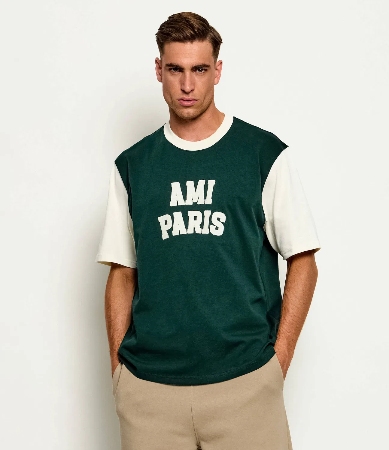 Футболка свободного кроя Ami Paris, Verde Bottiglia