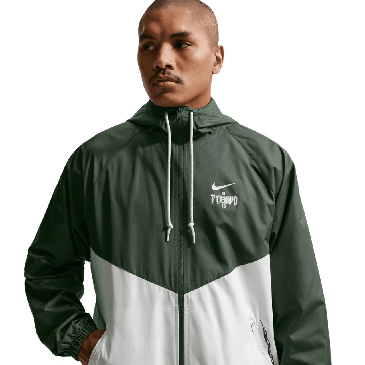 Мужская куртка Windrunner Nike, зеленый/белый — фото 3