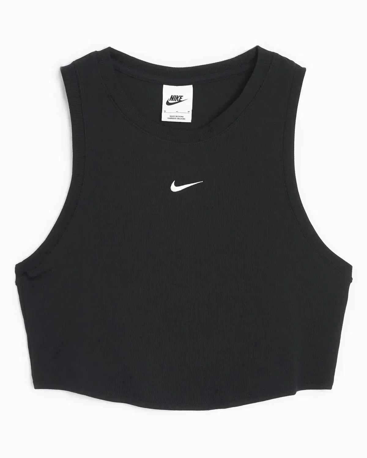Женская майка без рукавов с принтом Sportswear Essentials Ribbed Nike, черный — фото 4