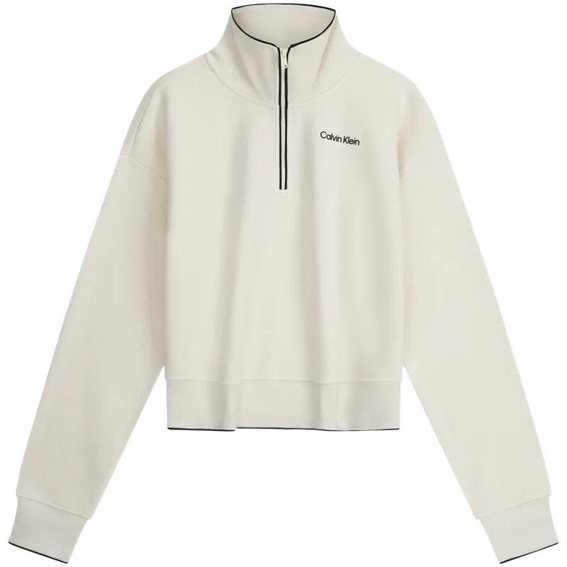 Свитшот женский с воротником-стойкой Calvin Klein, Ivory