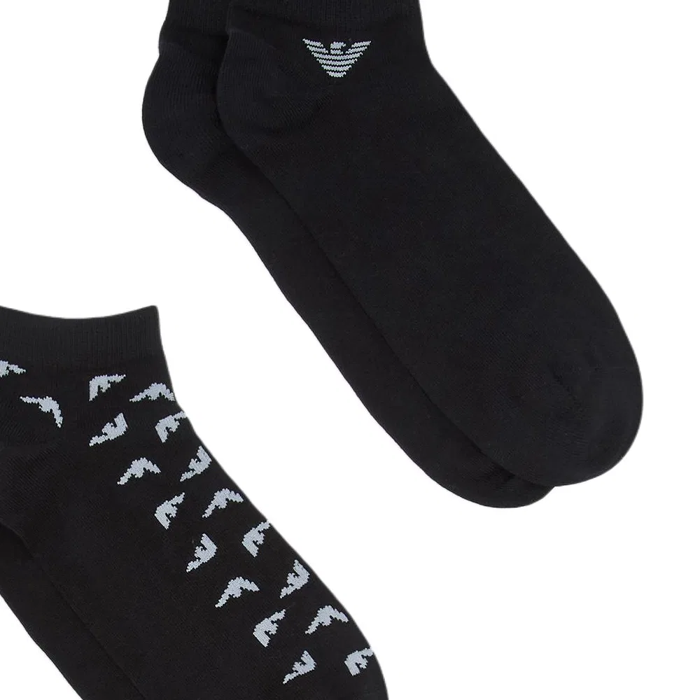 Носки Emporio Armani SS26 Ankle Socks, 2 пары, Black — фото 4