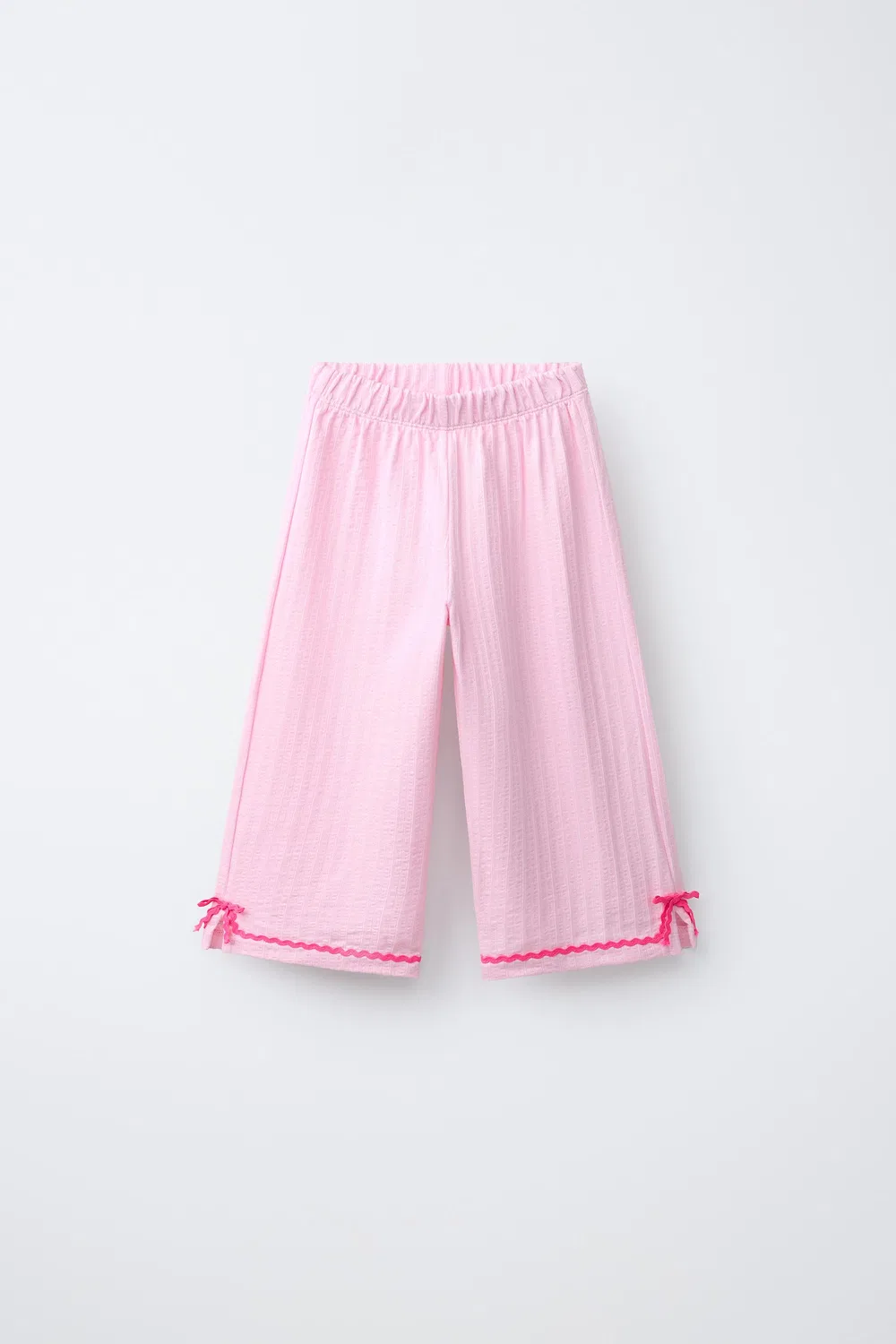 Кюлоты с контрастной волнообразной текстурой ZARA, Pink/Mauve