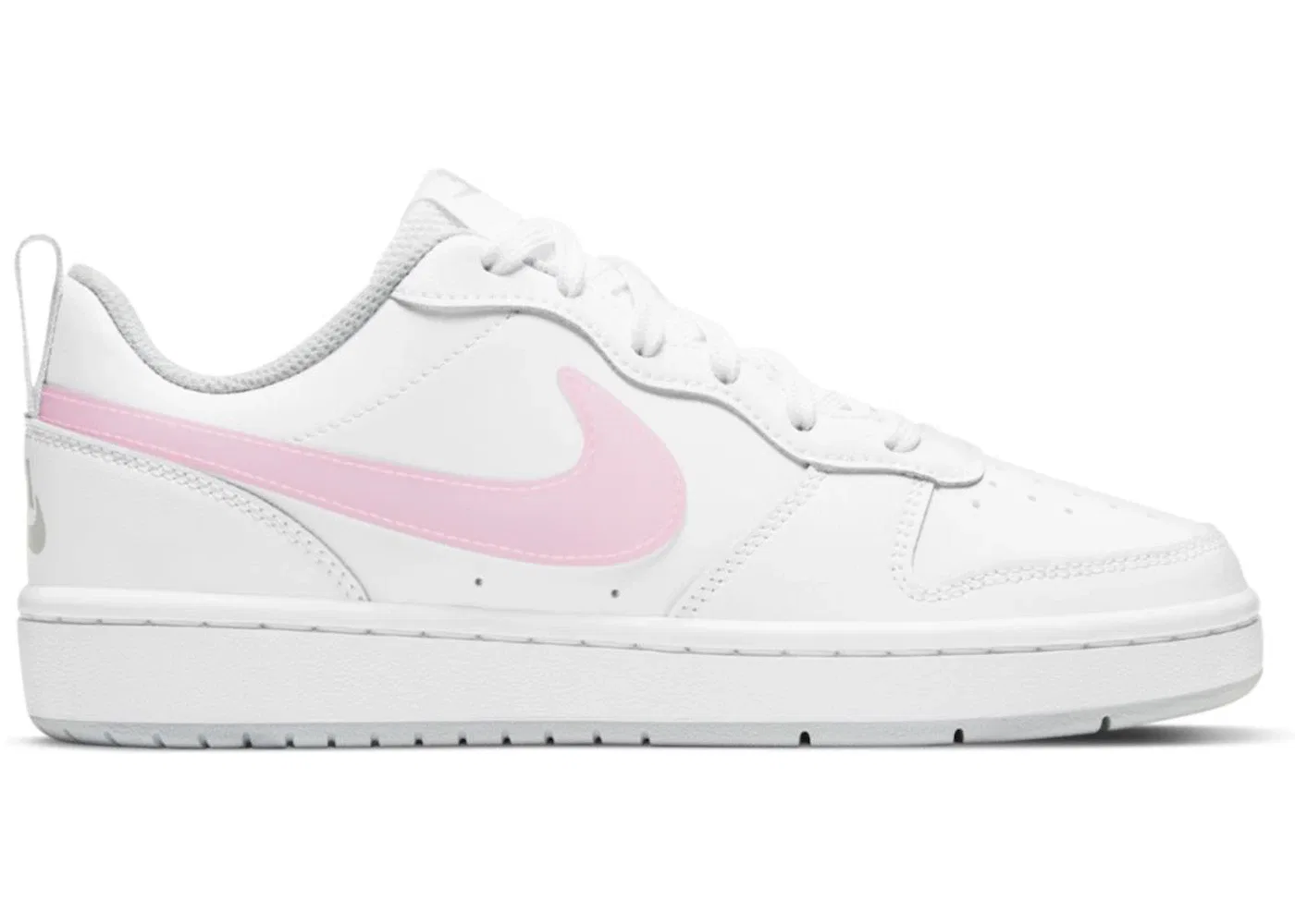 Детские кроссовки с кожаным верхом Nike Court Borough Low 2, White/Light Armory Blue/Pure Platinum/Arctic Punch
