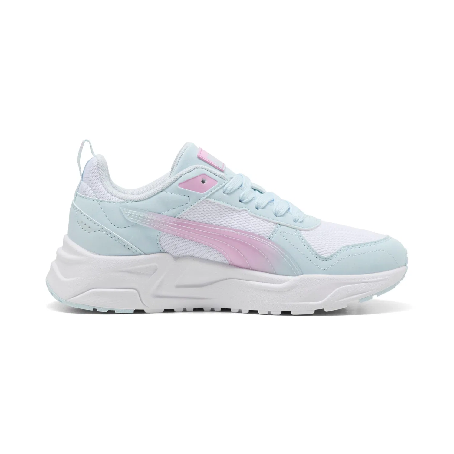 Детские кроссовки на шнуровке Trinity 2 LT Faded Glow PUMA, White/Aqua Glow/Mauve Glow — фото 3
