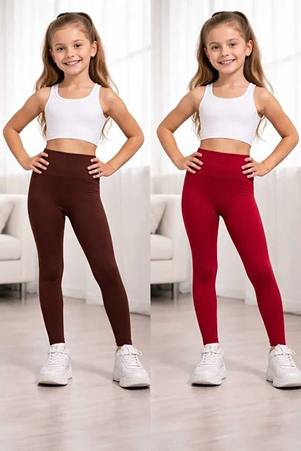 Детские леггинсы для девочек однотонные Arbusu Moda, Brown
