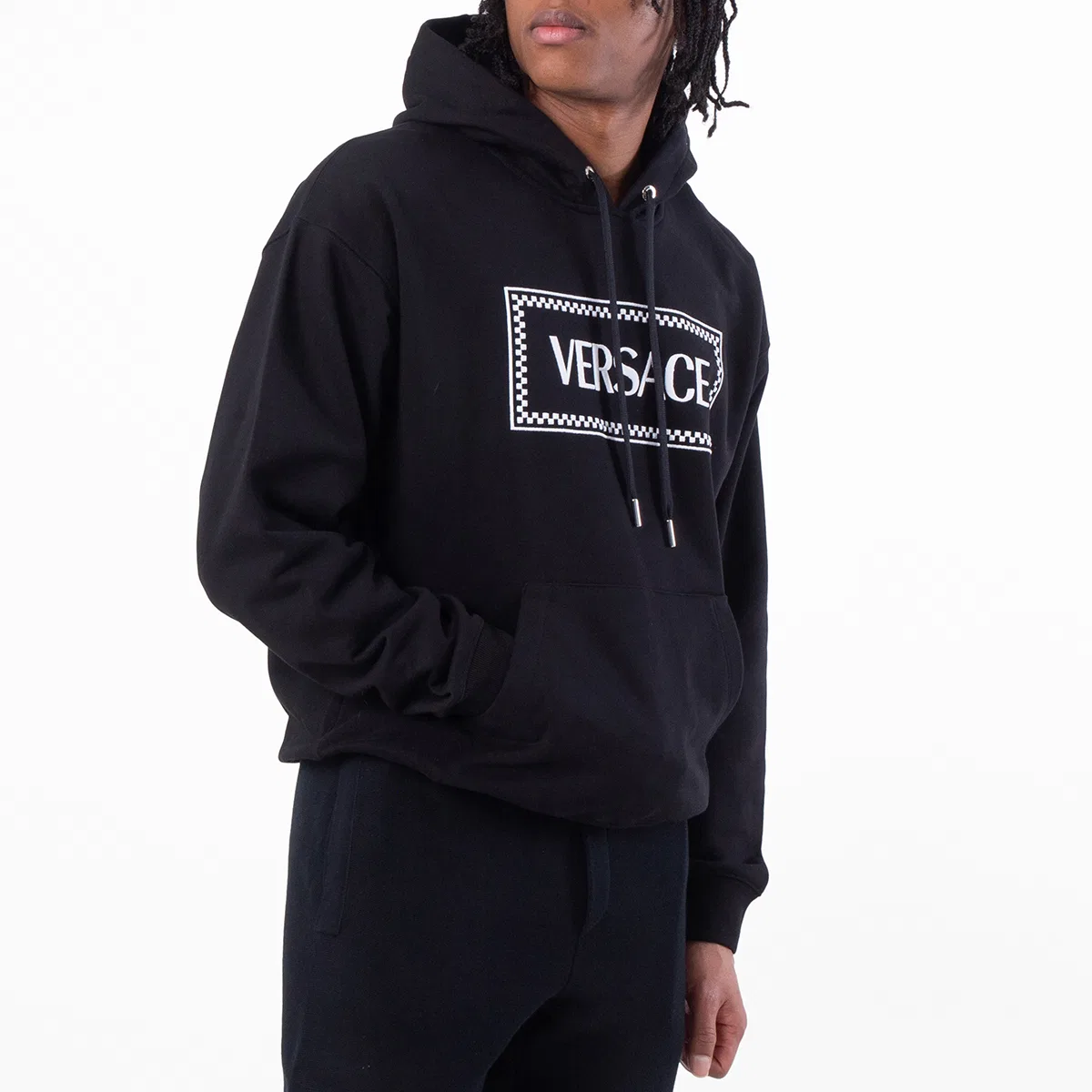 Худи с принтом 90s Vintage Logo Print Hoodie Versace, Black — фото 2