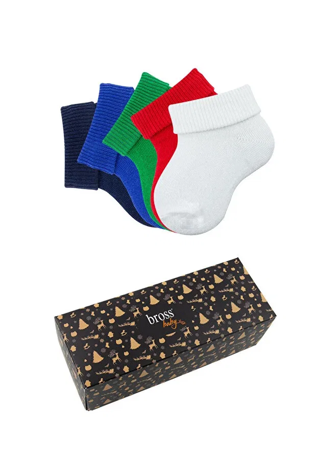 Детские носки без скольжения из органического хлопка 5 пар Mem Socks, Çok Renkli — фото 4