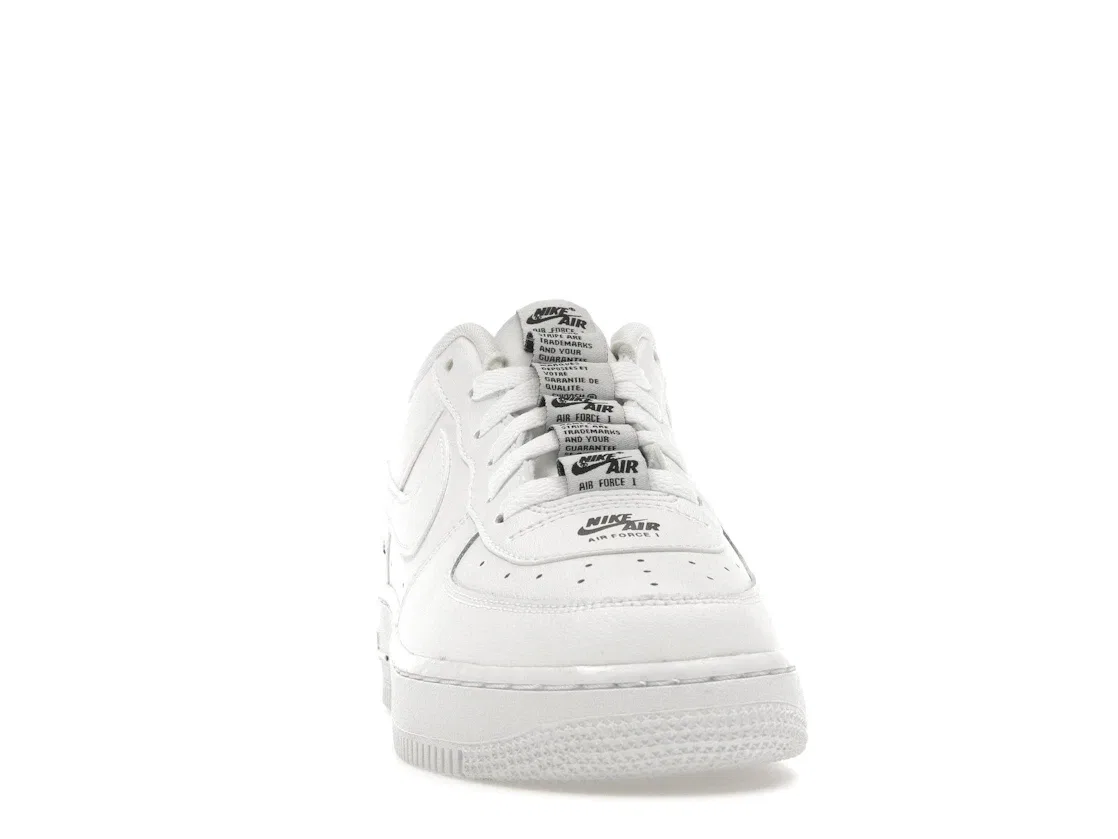 Детские кроссовки для мальчиков и девочек с перфорированным носком Nike Air Force 1 LV8 3, White/Black/White — фото 2
