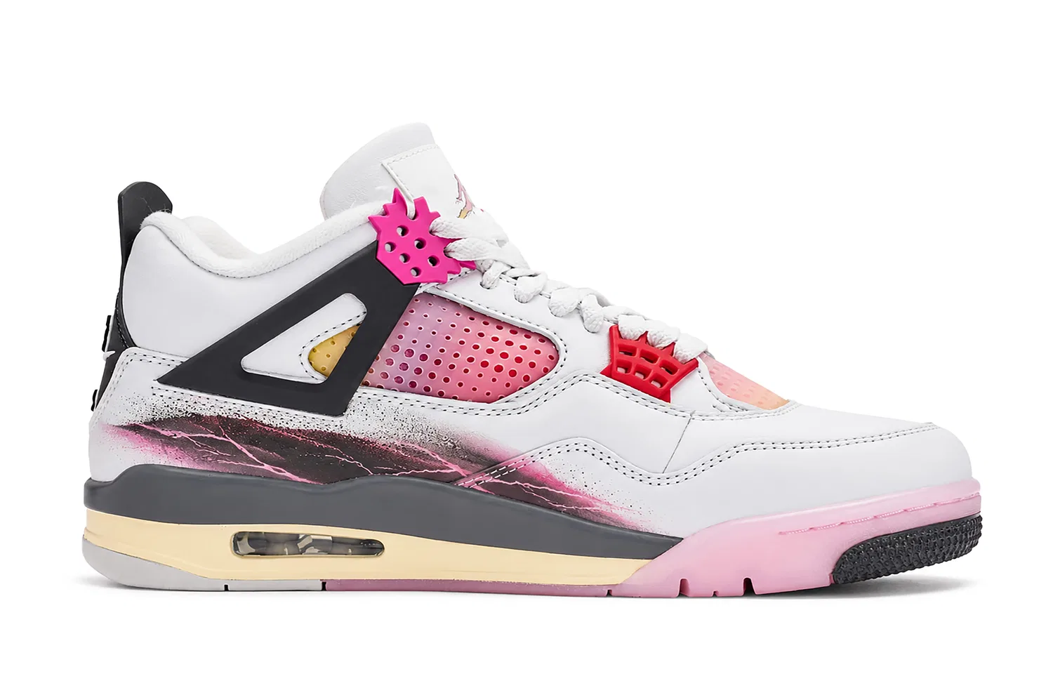 Детские баскетбольные кроссовки с принтом Crimson Flame Rift Jordan, White Pink — фото 3