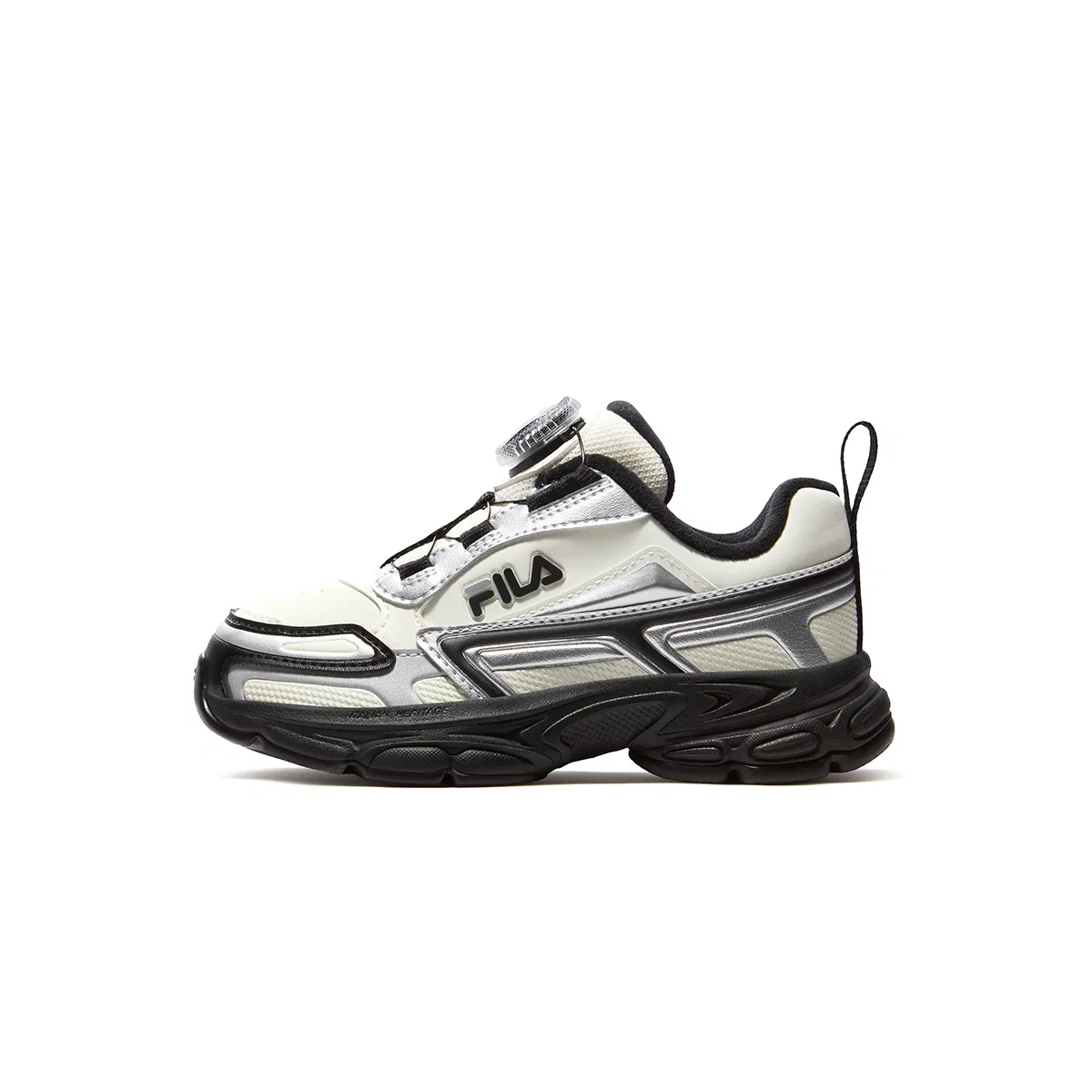 Детские кроссовки для мальчиков с принтом FILA KIDS, Milk White/Space Silver