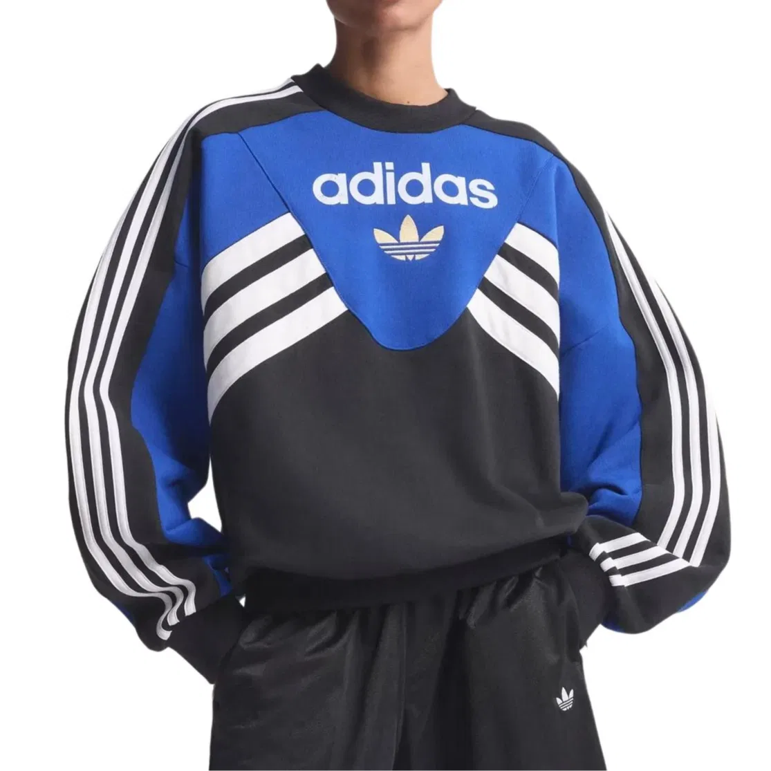 Свитшот женский с круглым вырезом, Adidas Originals, Blue Black