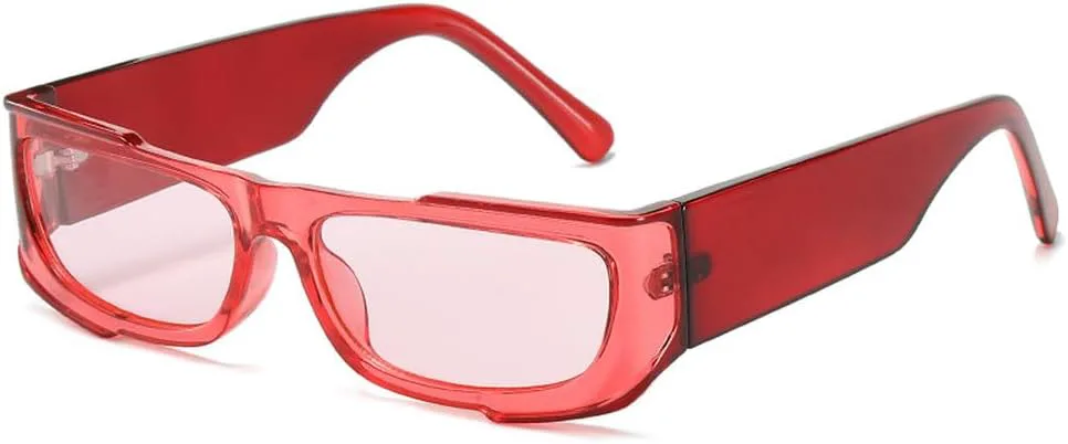 

Винтажные модные солнцезащитные очки для женщин и мужчин, роскошные солнцезащитные очки для женщин в маленькой оправе в стиле панк, двухцветные HVTVTLA, Red Pink