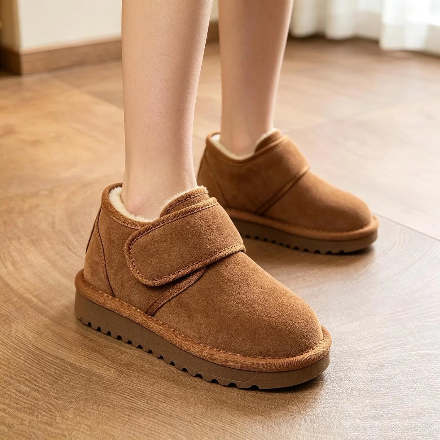 Детские сапоги для девочек с меховой подкладкой SHOPESSA, Brown — фото 3