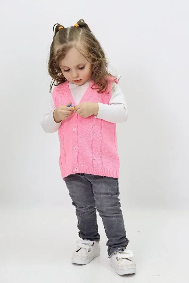 Детский кардиган для девочек хлопковый Cloudy Kids, Pink — фото 3