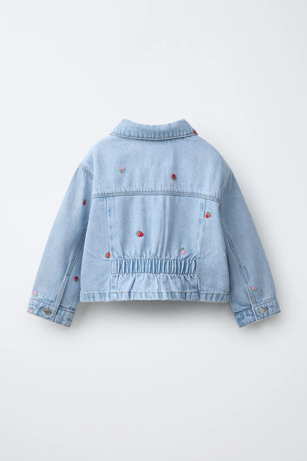 Джинсовая куртка с вышивкой «Клубника» ZARA, Light Blue — фото 2