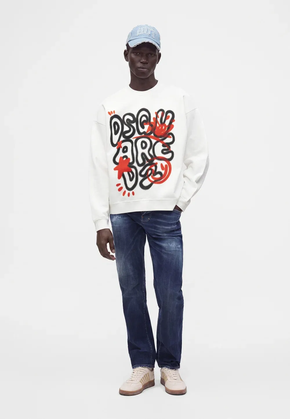 Толстовка свободного кроя Dsquared2, White — фото 2