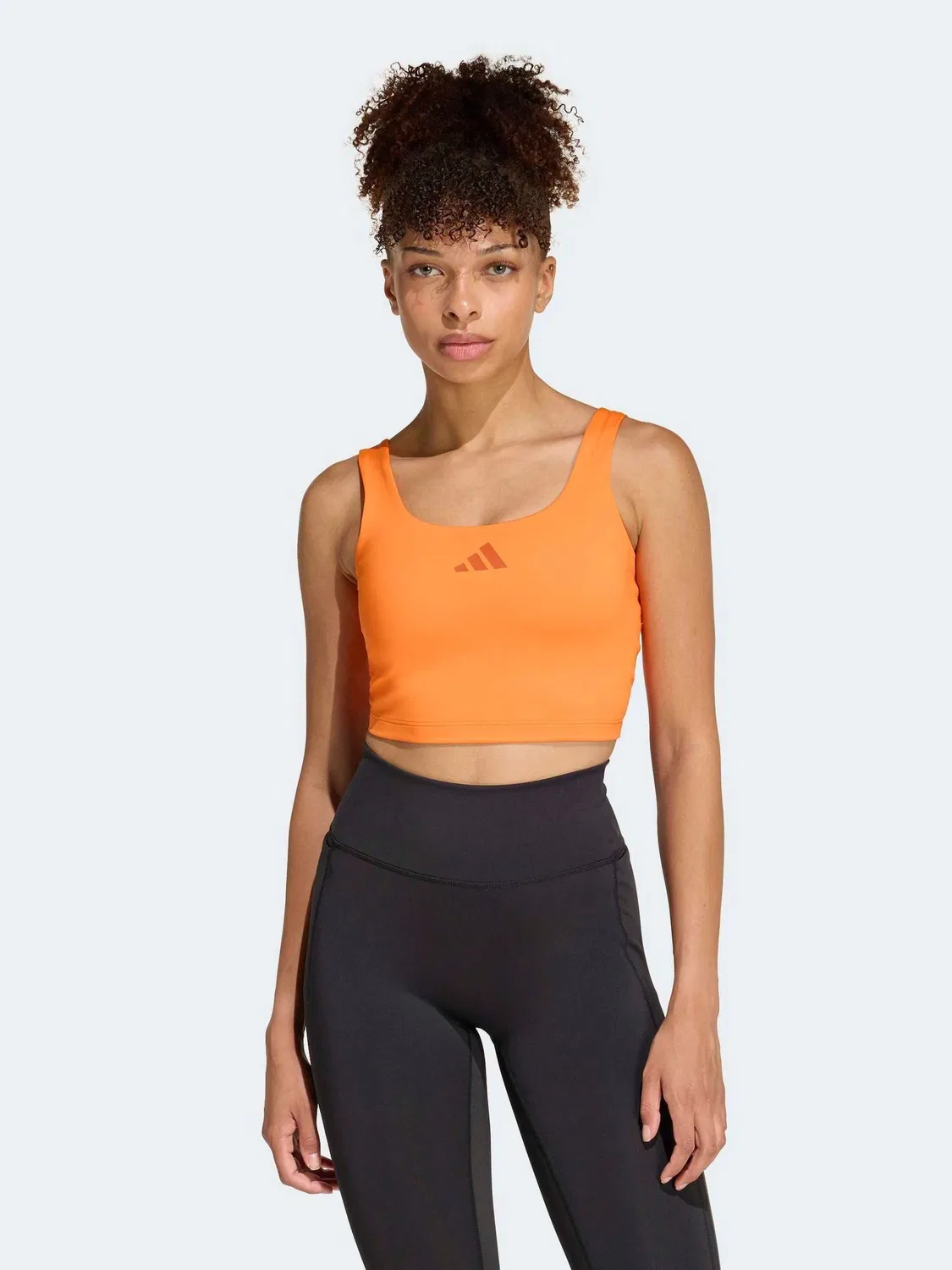 Спортивный топ-бра, для низкоинтенсивных тренировок, Optime adidas, оранжевый