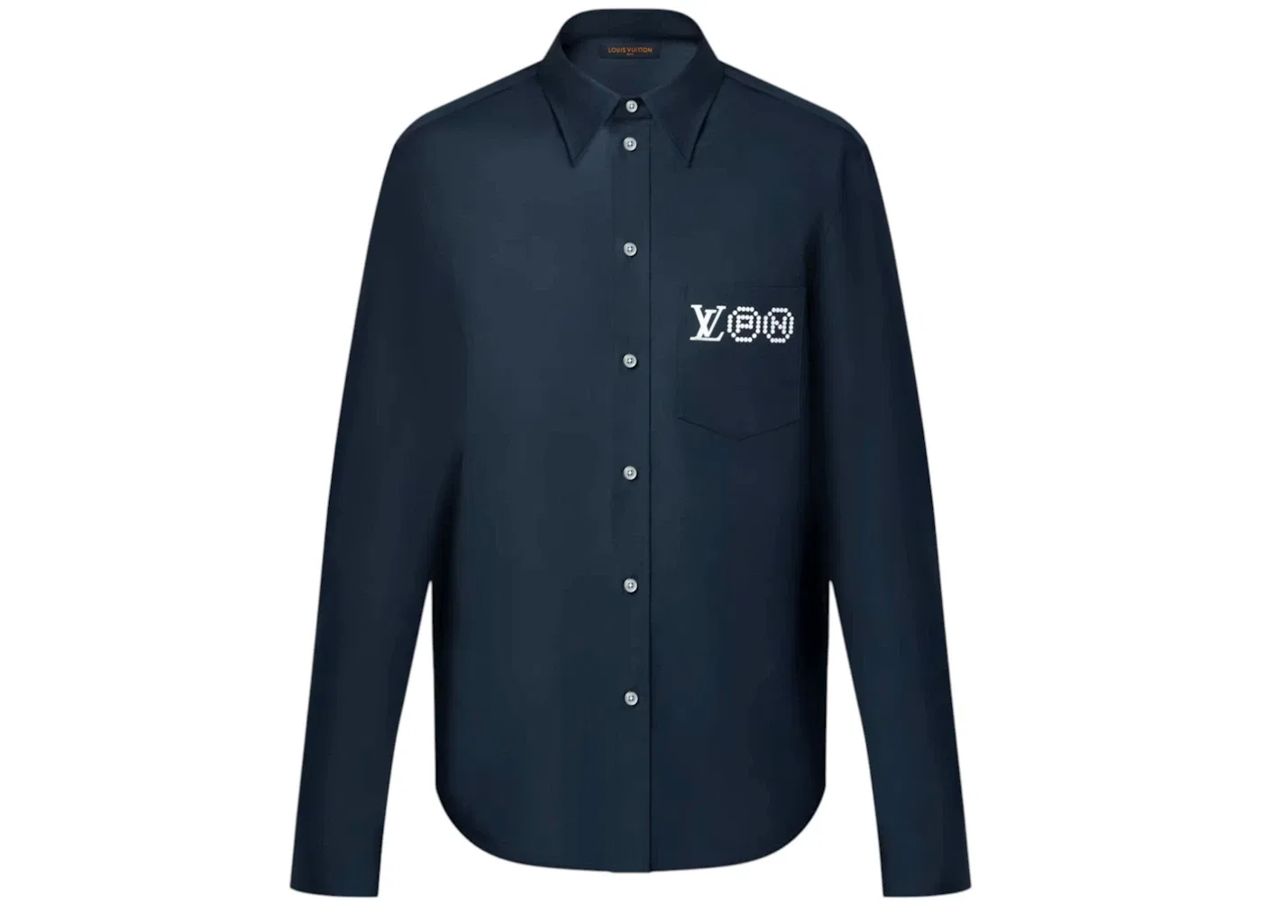 Мужская футболка с длинным рукавом Louis Vuitton x Nigo Printed Signature, Deep Navy
