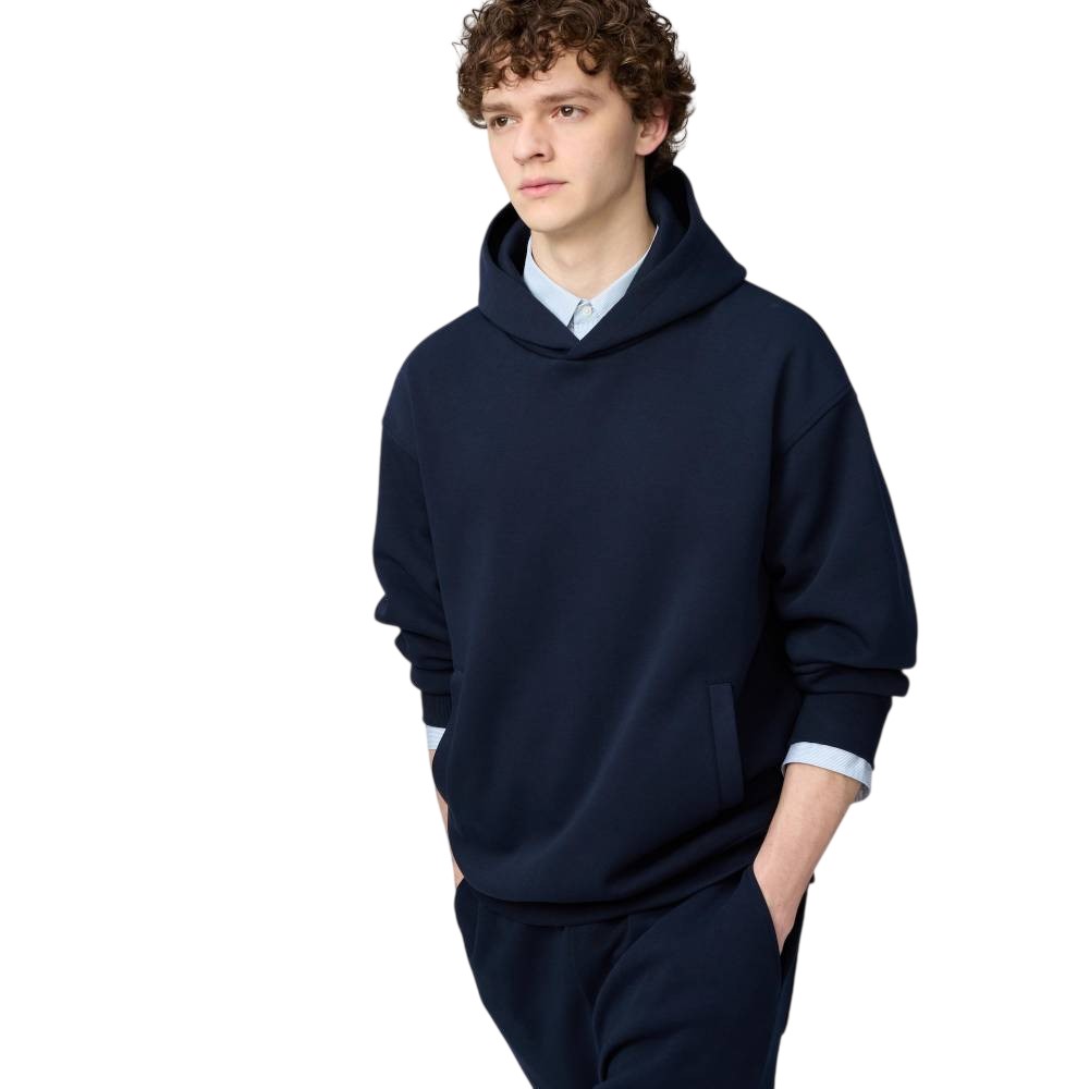 Худи-пуловер Uniqlo Oversized Sweatshirt Unisex, 69 темно-синий
