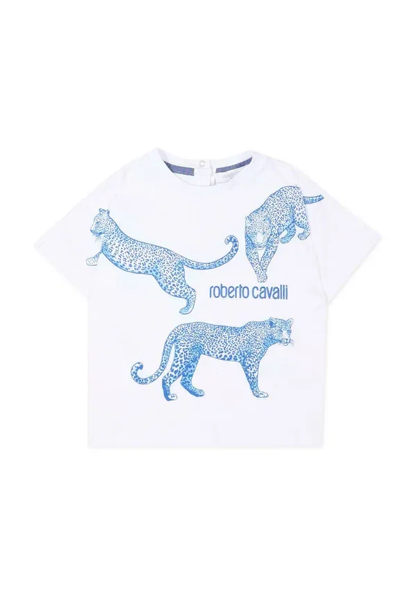 Футболка с принтом животных Roberto Cavalli Junior, белый