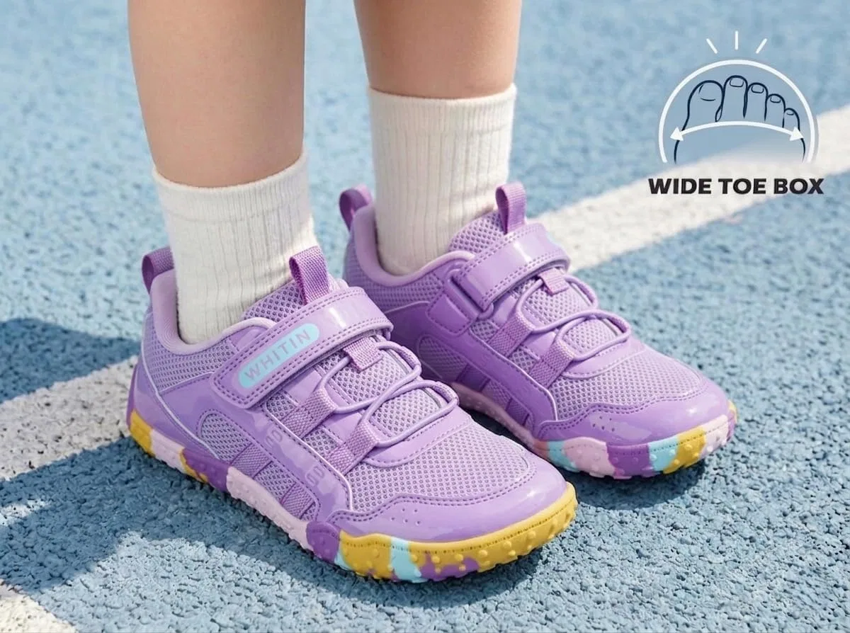 Детские кроссовки для девочек с широким носком WHITIN WK101, Colorful Purple — фото 3