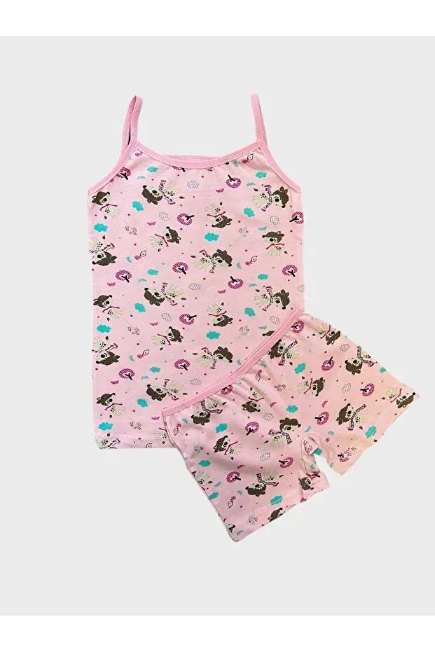 Детский комплект нижнего белья для девочек хлопковый с принтом Elmas Kids, Pink