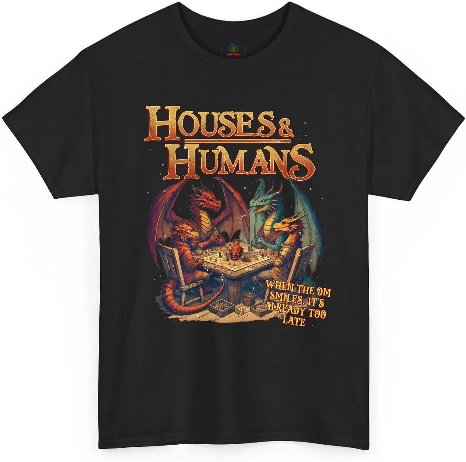 Мужская футболка с принтом Houses and Humans Role-Playing Tee, чёрный
