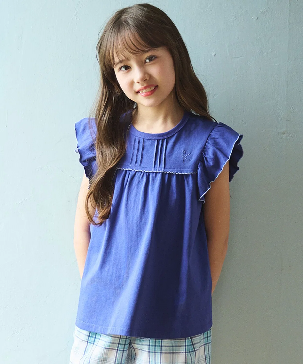 Детская туника с воланами и защитой от солнца Kumikyoku KIDS, Blue