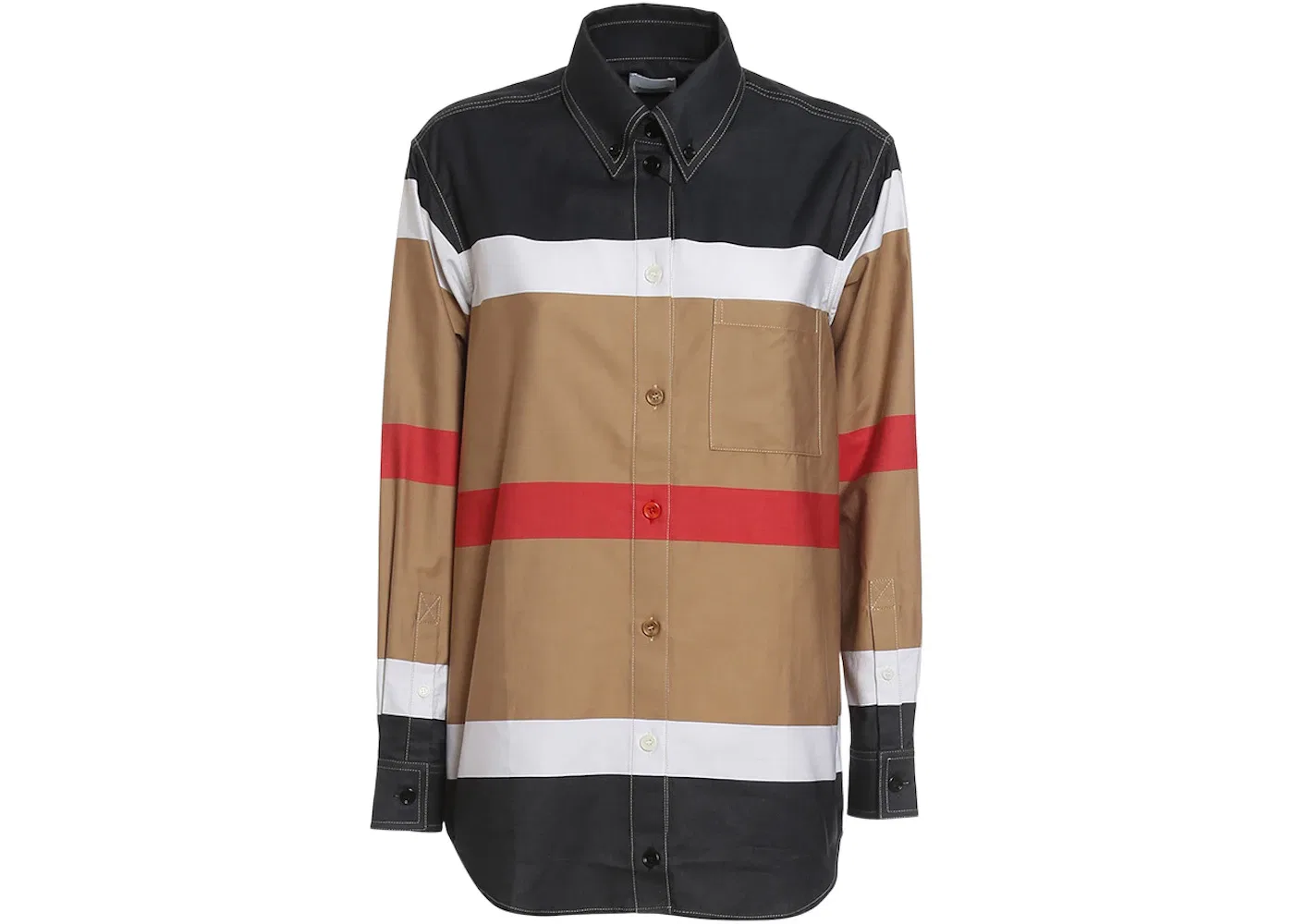 Женская рубашка с принтом Ivanna Stripe Pattern Burberry, Beige Multi