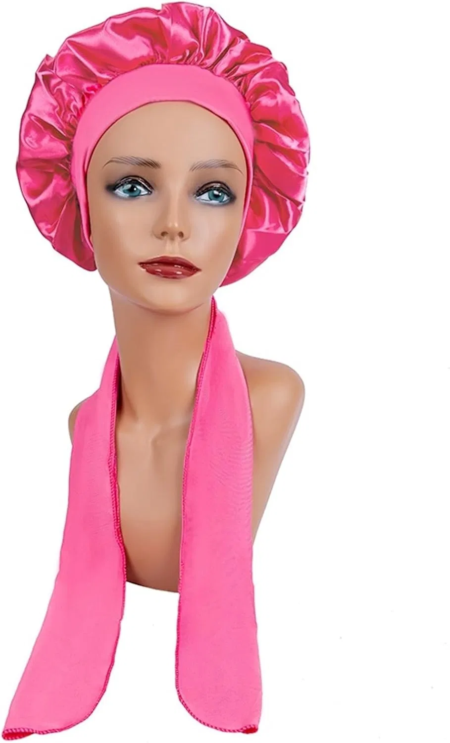 Шапочка для душа из сатина, GMGQJST, 1 шт, 28 см, Hot Pink