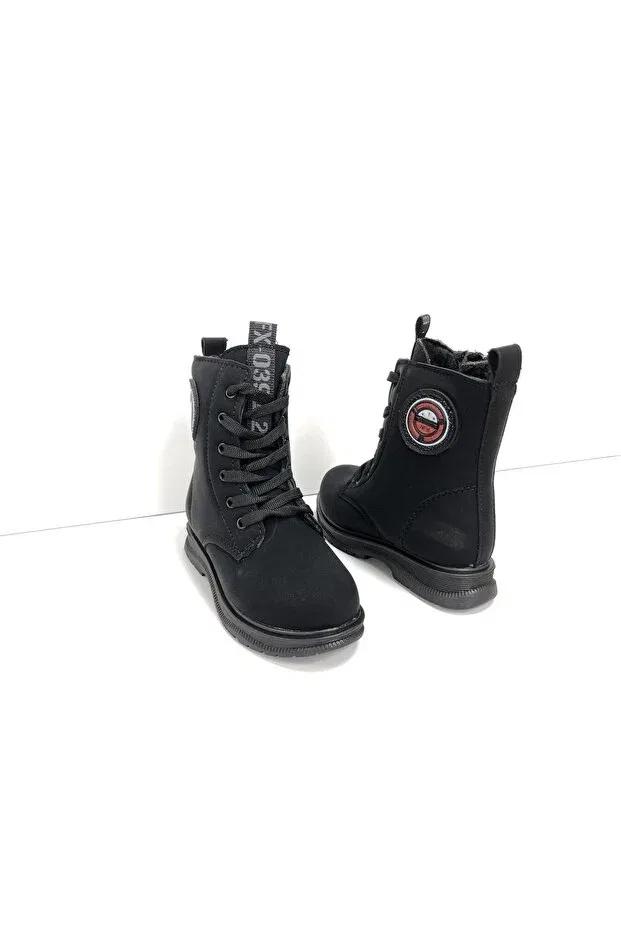 Детские ботинки для девочек на плоском ходу Kafkaslar short postal model colored girl's boots Kafkaslar Ayakkabi, Matte-Black — фото 4