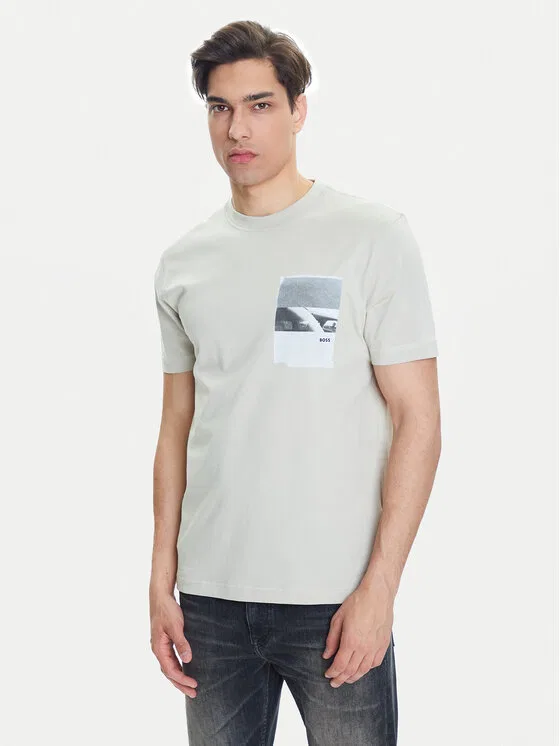 Футболка regular fit Te_Container Boss, бежевый