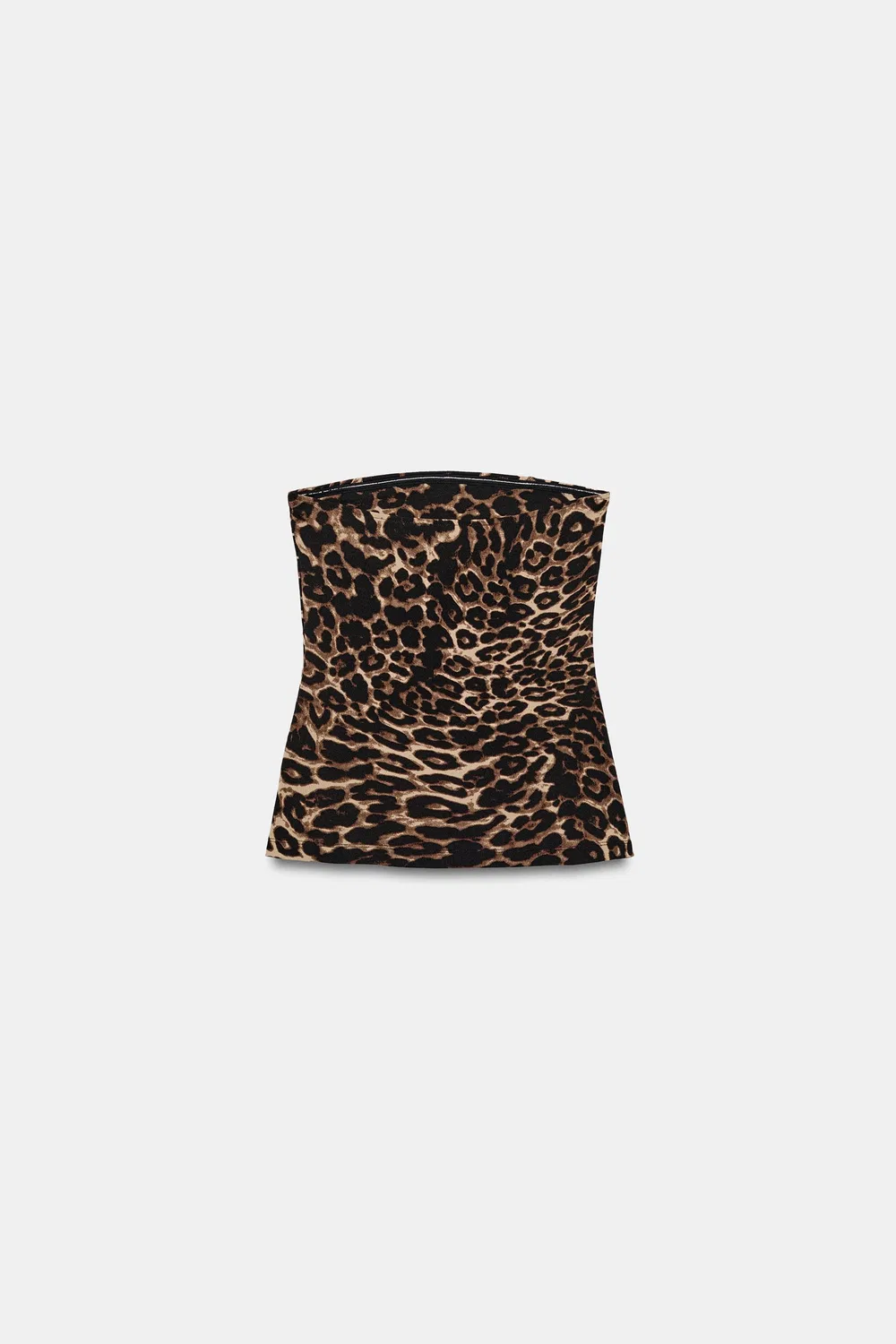 Эластичный бандо-топ с разрезами ZARA, Leopard — фото 4