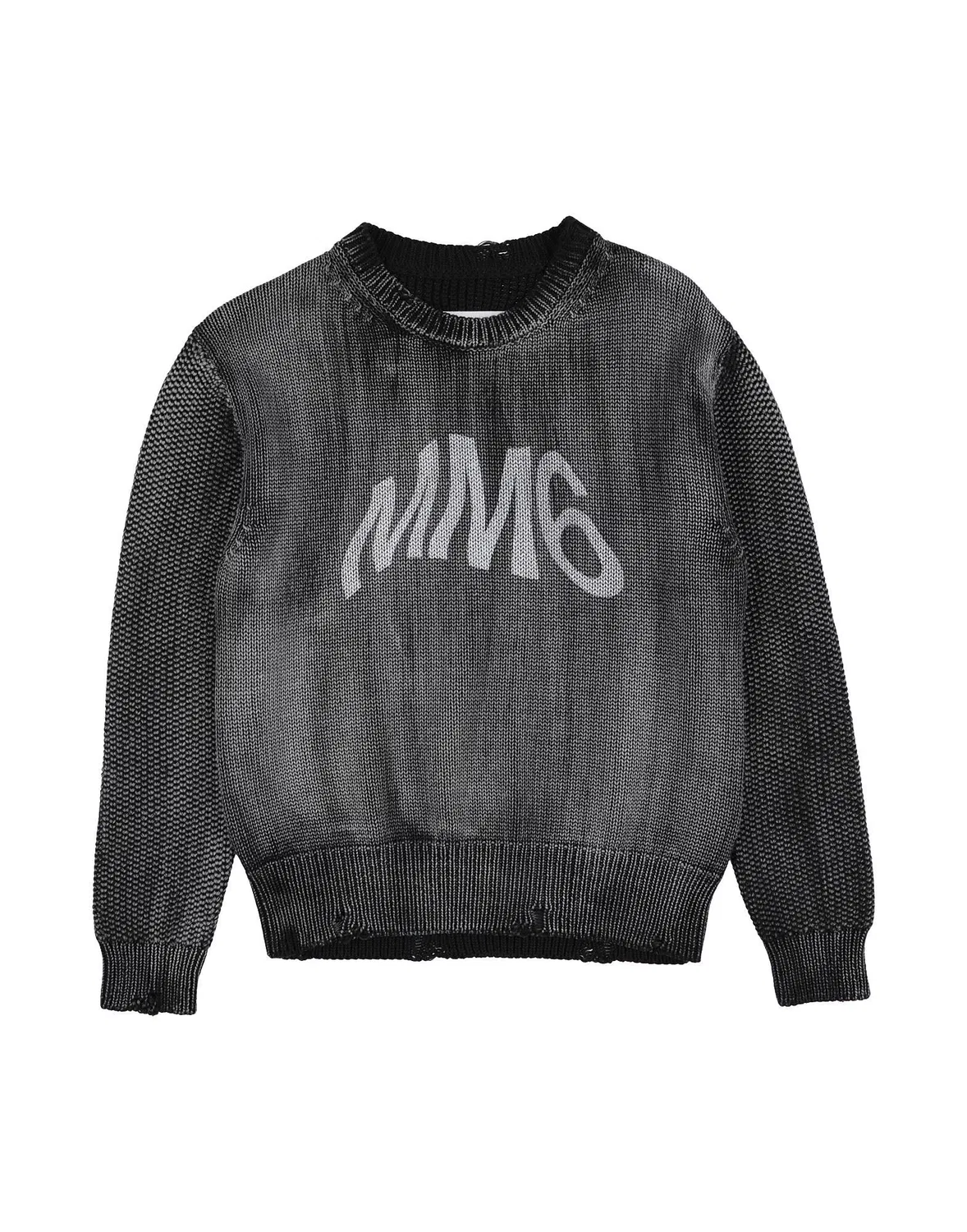 Мужской джемпер с вязаным логотипом MM6 Maison Margiela, черный