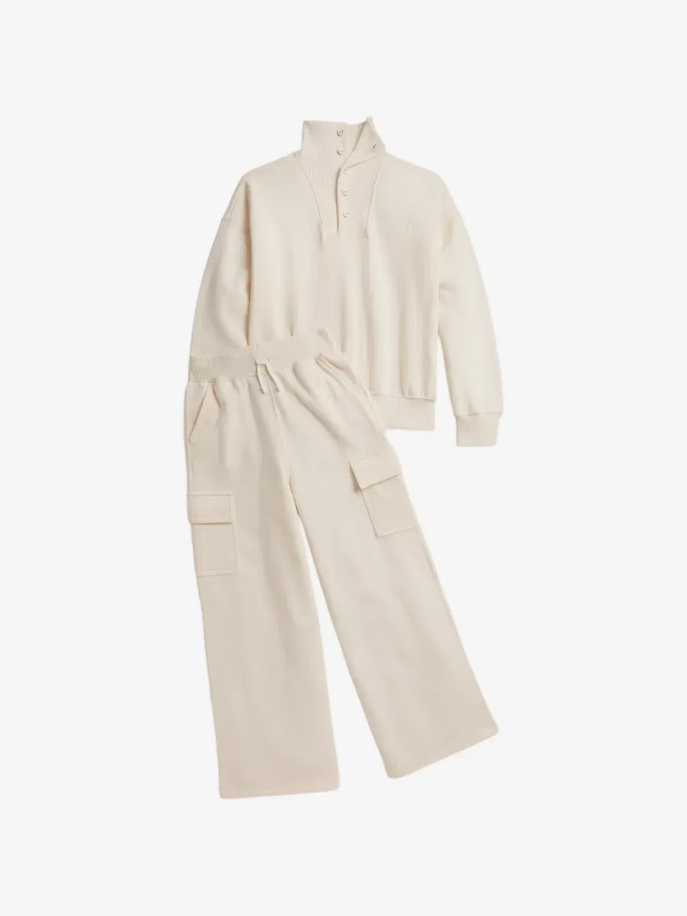 Широкие брюки карго и толстовка POLO RALPH LAUREN KIDS, белый — фото 2
