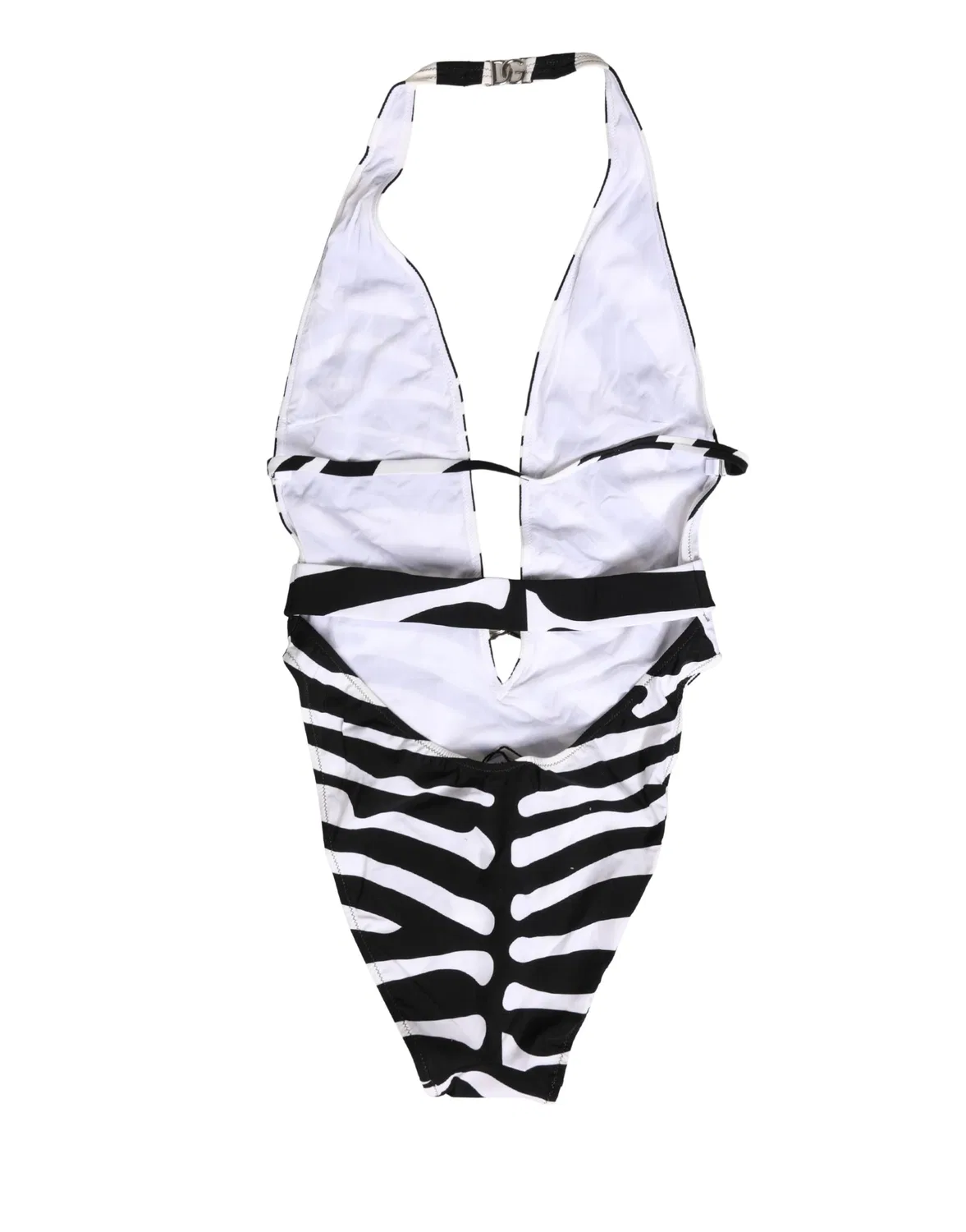 Женский купальник с глубоким V-образным вырезом Deep V-Neck One Piece Dolce & Gabbana, Black and White