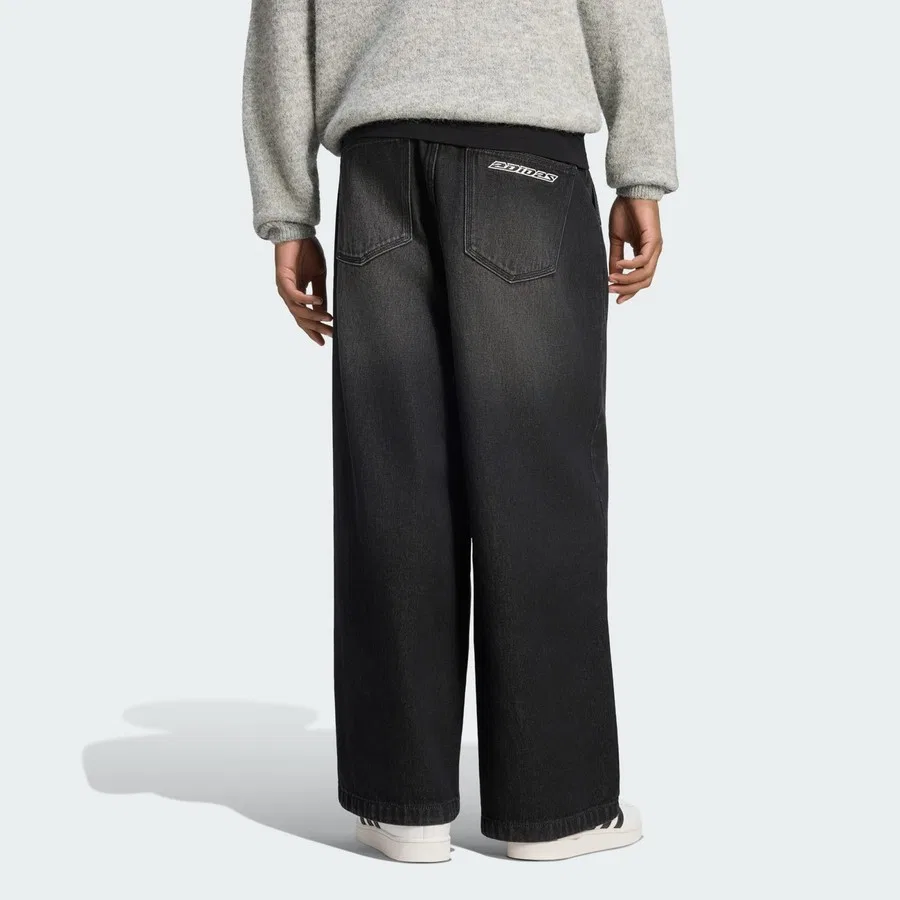 Джинсы свободного кроя с завышенной талией Originals IB6955 Jeans Mid-Rise Wide Leg adidas, Черный — фото 2