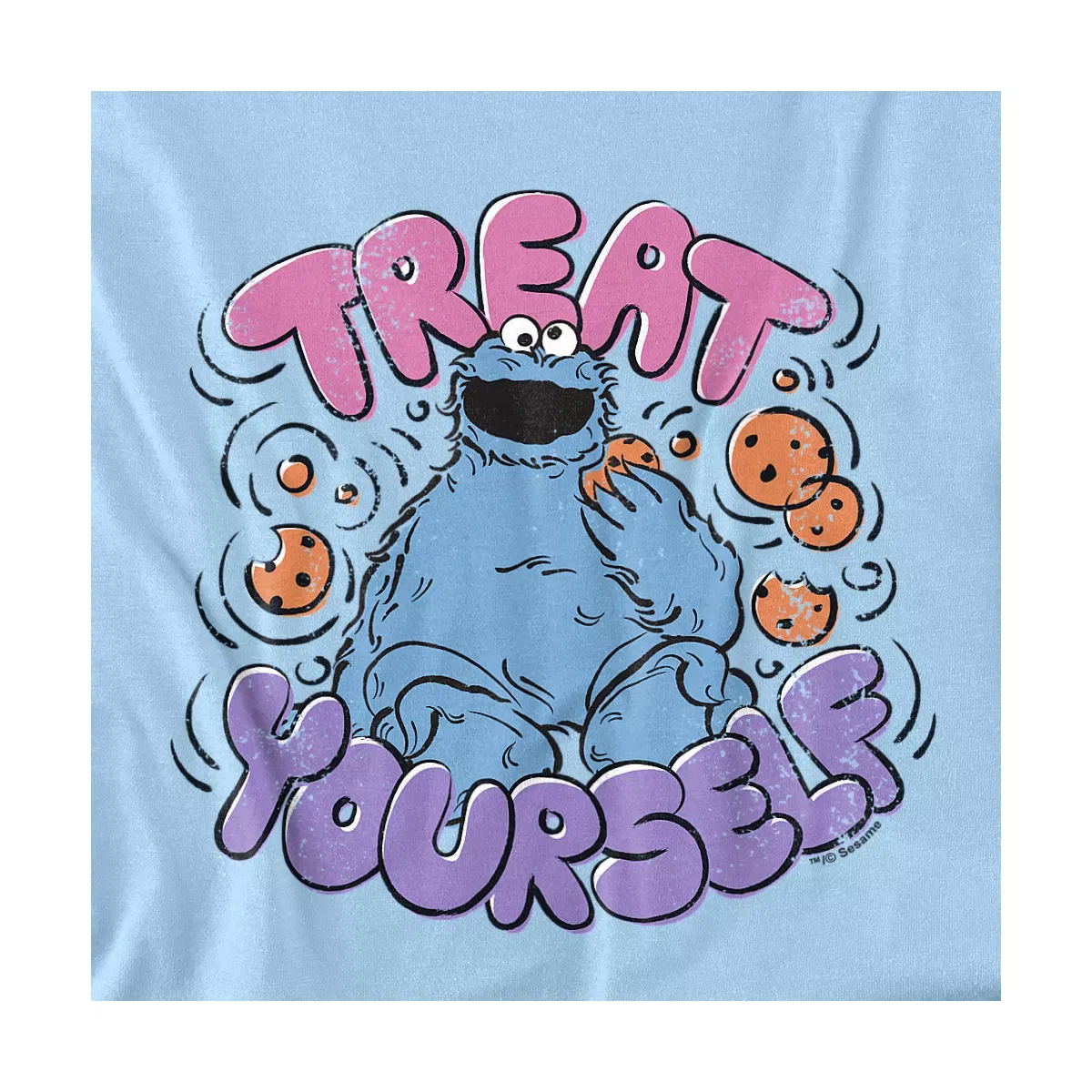 Детское боди с коротким рукавом Sesame Street Cookie Monster Treat Yourself, Light Blue — фото 2