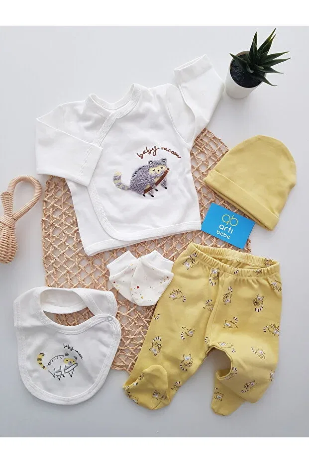 Детский комплект одежды для новорожденных хлопковый Artıbebe, Sarı