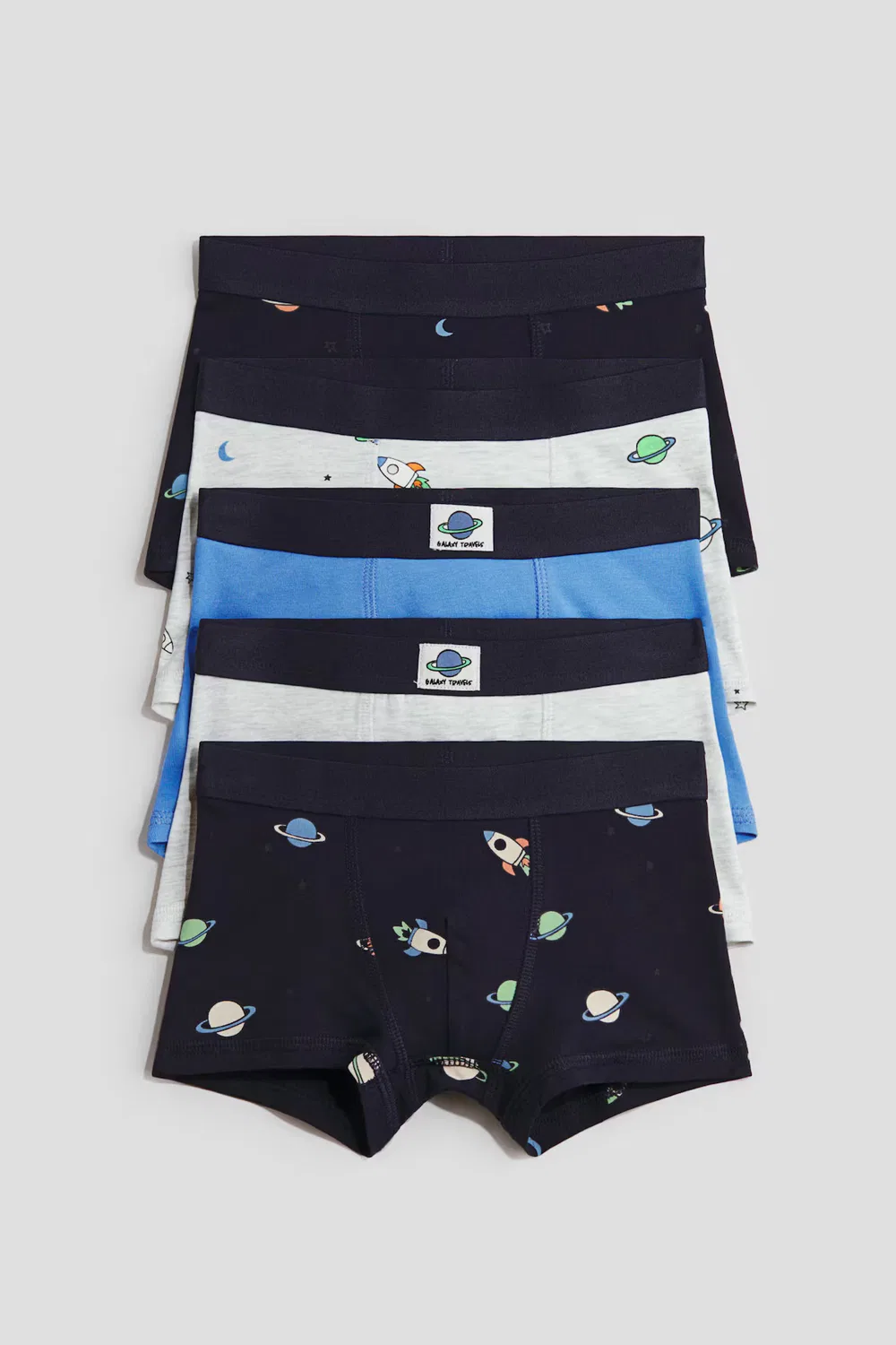5 хлопковых трусов в упаковке H&M, Marineblau/Planeten