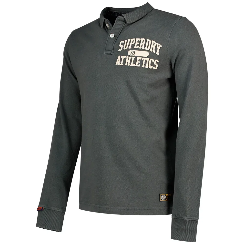 Футболка поло с длинным рукавом Vintage Athletic Superdry, серый — фото 2