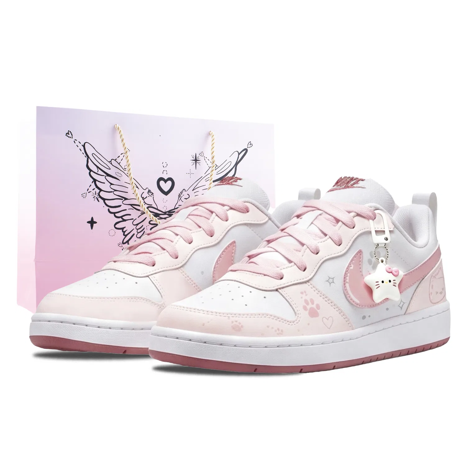 Детские кроссовки для скейтбординга с принтом Nike COURT BOROUGH RECRAFT, Pink