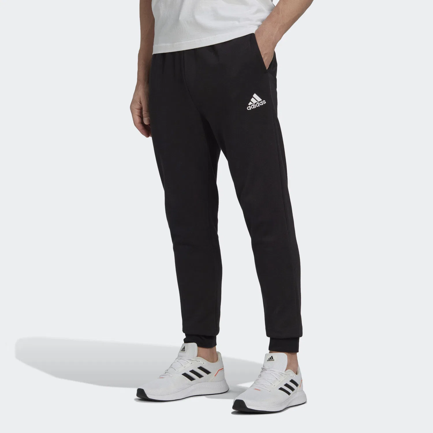 Мужские спортивные штаны из флиса Essentials Fleece Regular Tapered Adidas, Schwarz Weiss